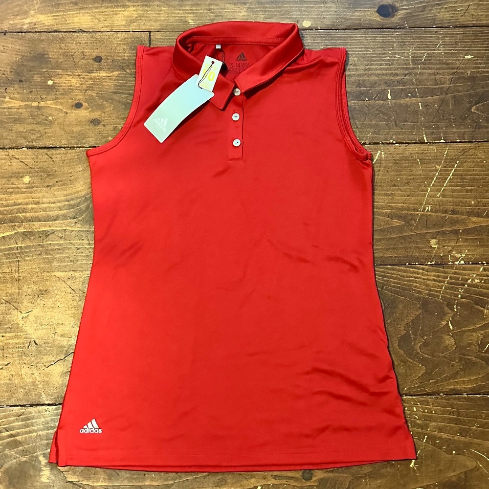 BACK TO SCHOOL ADIDAS Junior Girls Sleeveless Polo - L (13-14Y)
